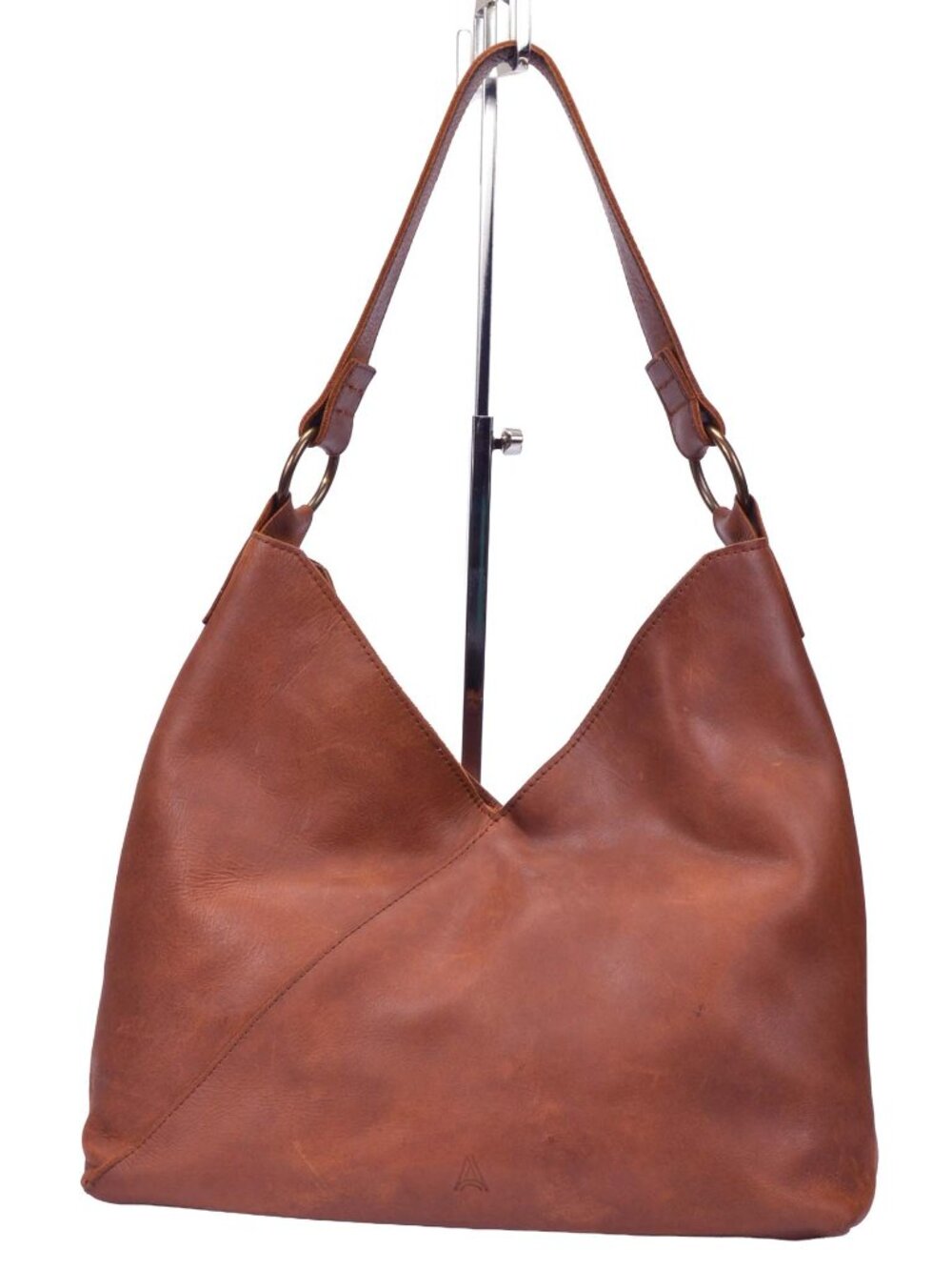 Able Solome Brown Leather Hobo Shoulder Bag